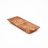 Olive Wood Rectangular Dish with Two Carved Compartments