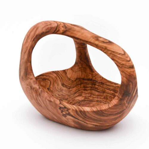 Olive Wood Bowl-Basket With Handle