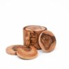 Olive Wood Coaster Set with Holder