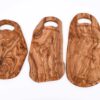 Olive Wood Cutting Board with Live Edge, Handle, and Groove