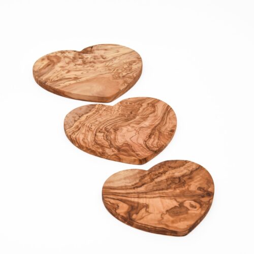 Olive Wood Cutting Board – Heart-Shaped