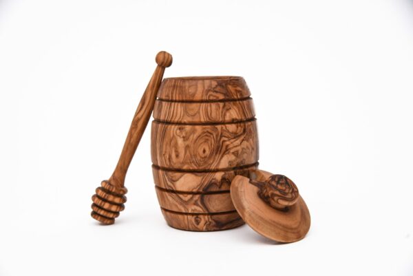 Olive Wood Honey Jar with Spoon