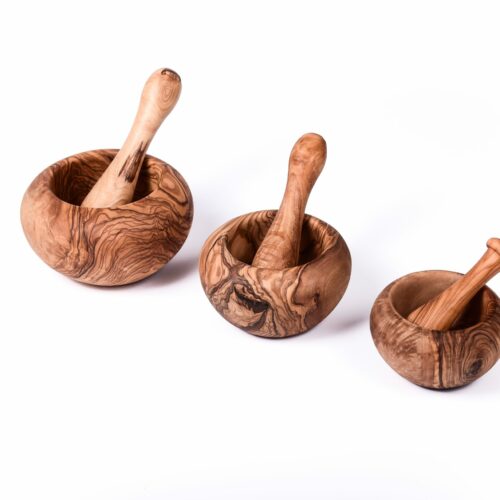 Olive Wood Mortar and Pestle Smooth Style