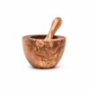 Olive Wood Mortar and Pestle Straight Edge