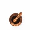 Olive Wood Mortar and Pestle Straight Edge