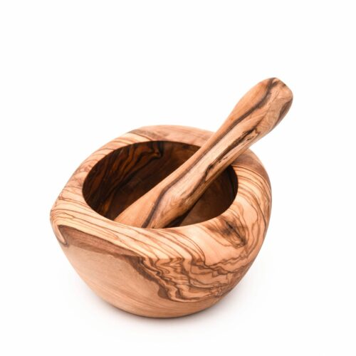 Olive Wood Mortar and Pestle Stylish