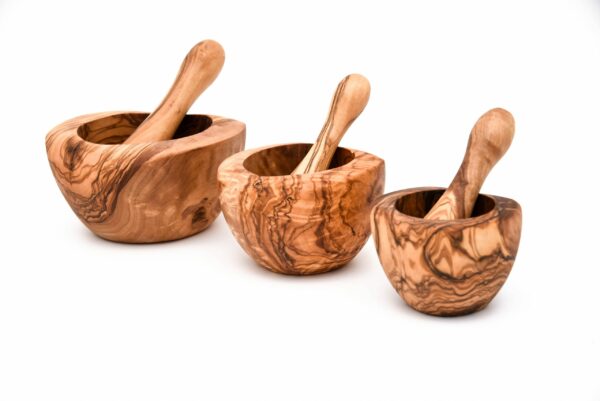 Olive Wood Mortar and Pestle Stylish