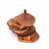 Olive Wood Rustic Coaster Set