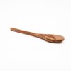olive wood spoon with a rounded handle and oval head
