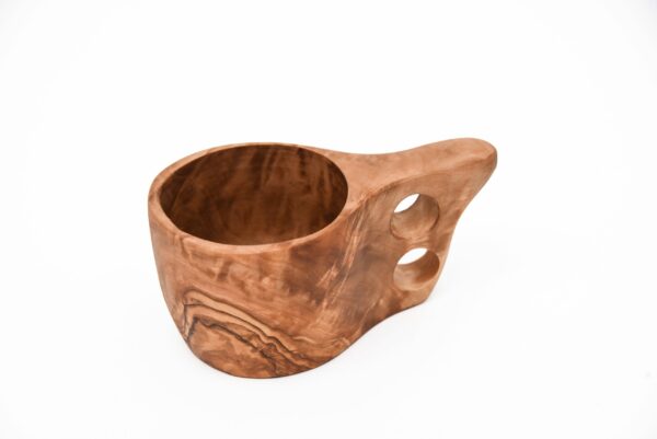 Olive Wood cup-Kuksa Cup Two Holes